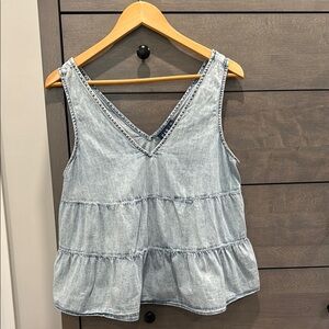 GAP Blue Tiered Sleeveless Tank Top